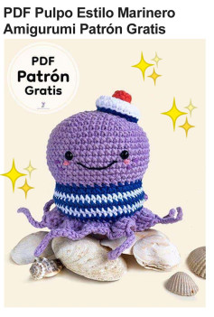 Patrón Amigurumi Pulpo Estilo Marinero - Crochet Gratis