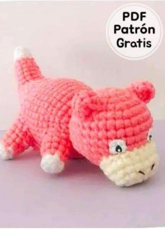 Patrón Amigurumi Slowpoke Pokémon Rosa y Blanco