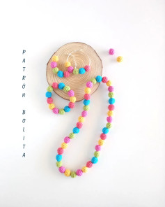 Patron Bolita: Tutorial para hacer joyería de crochet con bolitas multicolor y hilo de algodón