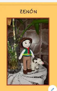 Patrón completo para amigurumi Zenón: muñeco y perro