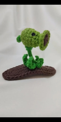 Patrón Crochet: Broche Lanza Guisantes (Peashooter)