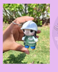 Patrón crochet llavero ingeniero: cuerpo, casco y chaleco