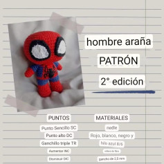 Patrón de amigurumi Hombre Araña edición 2, guía completa