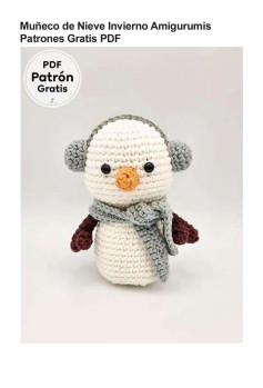 Patrón de Amigurumi Muñeco de Nieve Invierno PDF Gratis