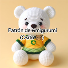 Patrón de Amigurumi Osito Tejido a Ganchillo con Colores Amarillo y Azul