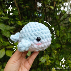 Patron de Ballenita en Chenille - Móc cá heo bằng len Chenille