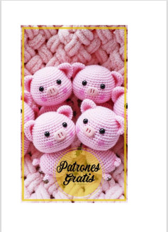 Patrón de ganchillo gratis para cerdito amigurumi rosa con instrucciones paso a paso