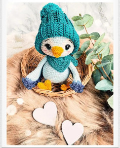Patrón de Ganchillo para Pájaro Amigurumi con Bufanda y Gorro