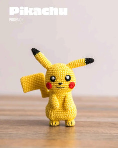 Patrón de ganchillo para Pikachu amarillo de Pokémon