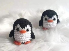 Patrón de ganchillo para pingüino amigurumi con instrucciones paso a paso y materiales