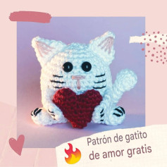 Patrón de gatito de amor gratis
