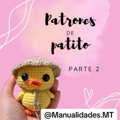 Patrón de patito amigurumi amarillo con sombrero