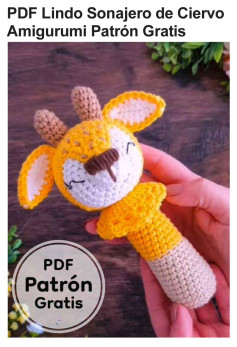 Patrón de Sonajero de Ciervo Amigurumi PDF