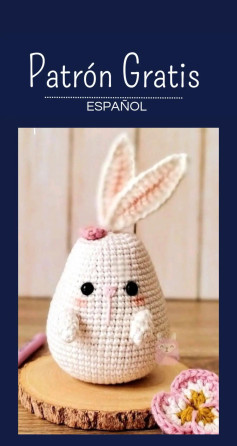 Patrón Gratis Amigurumi Conejo Blanco con Orejas Rosas