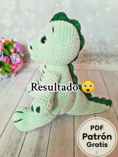 Patrón Gratis Amigurumi Dinosaurio Verde