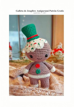Patrón Gratis Amigurumi Galleta de Jengibre con Sombrero Verde