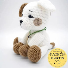 Patrón Gratis Amigurumi Perro Blanco y Marrón