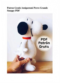 Patrón Gratis Amigurumi Perro Grande Snoopy PDF