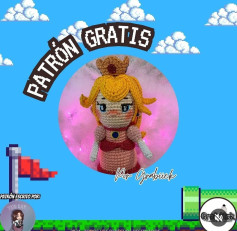 Patrón Gratis Amigurumi Princesa Peach Mario Bros: Materiales, Abreviaturas y Pasos para Cabeza y Vestido
