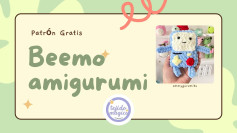 Patrón Gratis Beemo amigurumi: Guía de materiales, abreviaturas y pasos para cuerpo y cara