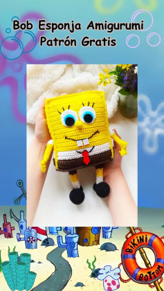 Patrón Gratis Bob Esponja Amigurumi - Guía Paso a Paso