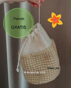 Patrón GRATIS Bolsa Mochila Crochet Beige
