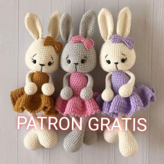 Patron Gratis Conejas Bailarinas Amigurumi Crochet