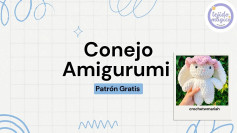 Patrón Gratis Conejo Amigurumi Blanco y Rosa