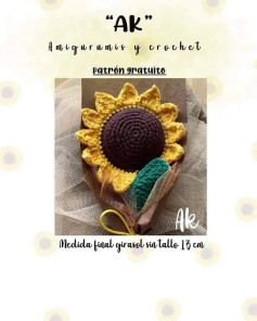 Patrón gratis crochet girasol amigurumi
