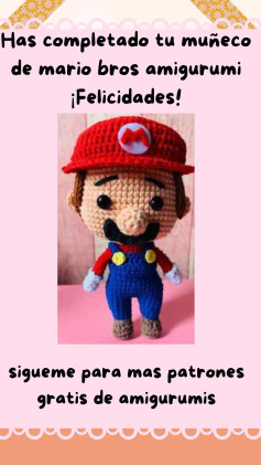 Patrón gratis de amigurumi Mario Bros con abreviaturas y instrucciones