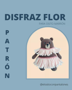 Patrón gratis de disfraz de flor rosa para el Osito Marrón de crochet