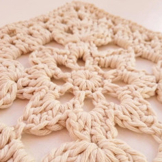 Patrón Gratis de Granny Square Floral en Crema por Artelanas