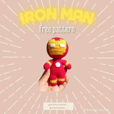 Patrón gratis de Iron Man amigurumi tejido a crochet