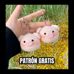 Patrón gratis de llavero cerdito amigurumi