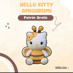 Patron Gratis Hello Kitty Abeja Amigurumi y Alas Mariquita Mariposa