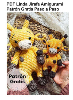 Patron Gratis Jirafa Amigurumi Amarilla y Marron PDF Paso a Paso