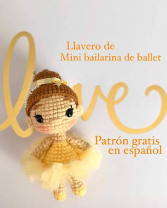 Patrón gratis: Llavero mini bailarina de ballet amigurumi