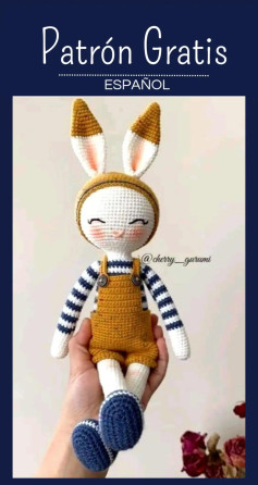 Patrón gratis Mimi la coneja con sombrero amigurumi