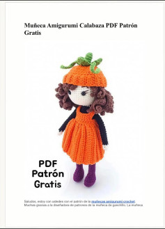 Patrón Gratis Muñeca Amigurumi Calabaza Halloween PDF