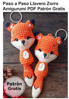 Patrón Gratis Paso a Paso Llavero Zorro Amigurumi