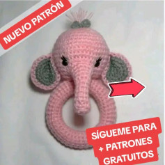 Patrón Gratis Sonajero Elefante Rosa Móc Len