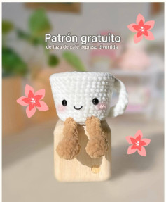 Patrón gratis taza café expresso divertida amigurumi