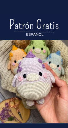 Patrón Gratis Tonito el pequeño dinosaurio