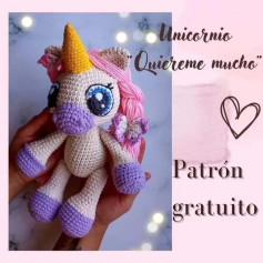 Patrón gratis Unicornio Quiereme mucho
