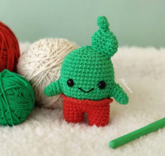 Patrón gratuito amigurumi cactus verde y rojo