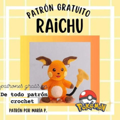 Patrón Gratuito Amigurumi Raichu Pokémon - Guía Paso a Paso