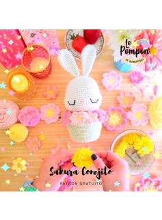 Patrón Gratuito Amigurumi Sakura Conejito - Tutorial Crochet