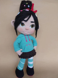 Patrón Gratuito Amigurumi Vanellope de Wreck-It Ralph