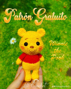Patrón Gratuito Amigurumi Winnie the Pooh: Gấu bông vàng áo đỏ
