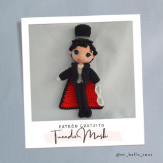 Patrón gratuito de amigurumi Tuxedo Mask con instrucciones paso a paso y diagramas en español